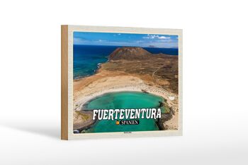 Panneau en bois voyage 18x12 cm Fuerteventura Espagne Île de Lobos 1