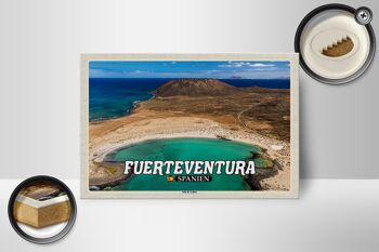 Panneau en bois voyage 18x12 cm Fuerteventura Espagne Île de Lobos 2
