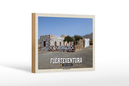 Holzschild Reise 18x12 cm Fuerteventura Spanien Puerto Rosario Tefia