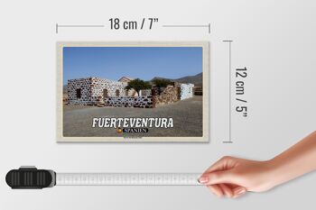 Panneau en bois voyage 18x12 cm Fuerteventura Espagne Puerto Rosario Tefia 4
