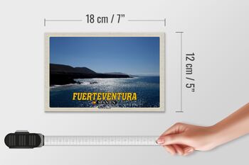 Panneau en bois voyage 18x12 cm Fuerteventura Espagne Playa de los Muertos 4
