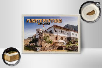 Panneau en bois voyage 18x12 cm Fuerteventura Espagne Villa Hiver 2