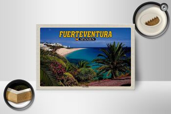 Panneau en bois voyage 18x12 cm Fuerteventura Espagne Playa Jandia Mer 2