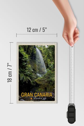 Panneau en bois voyage 12x18 cm Gran Canaria Espagne Barranco del Laurel 4