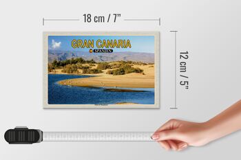 Panneau en bois voyage 18x12 cm Gran Canaria Espagne Dunas de Maspalomas 4