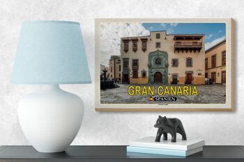 Panneau en bois voyage 18x12 cm Gran Canaria Espagne Casa de Colon Muesum 3