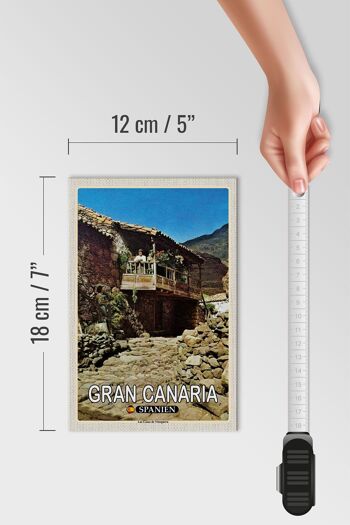 Panneau en bois voyage 12x18 cm Gran Canaria Espagne Las Casas Veneguera 4