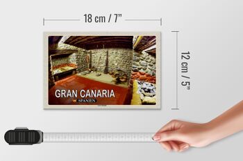 Panneau en bois voyage 18x12 cm Gran Canaria Espagne Grotte Cueva Pintada 4