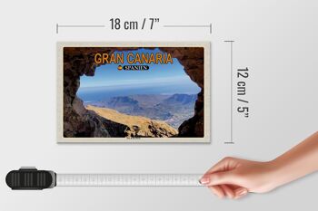 Panneau en bois voyage 18x12 cm Gran Canaria Espagne Montagne Pico de Nieves 4