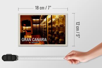 Panneau en bois voyage 18x12 cm Gran Canaria Espagne Musée Canario 4
