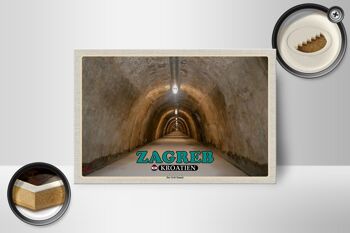 Panneau en bois voyage 18x12 cm Zagreb Croatie Le tunnel du Gric 2