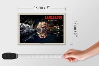 Panneau en bois voyage 18x12 cm Lanzarote Espagne Jameos del Agua 4