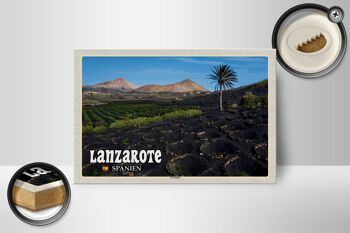 Panneau en bois voyage 18x12 cm Lanzarote Espagne village de La Geria 2