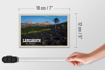 Panneau en bois voyage 18x12 cm Lanzarote Espagne village de La Geria 4