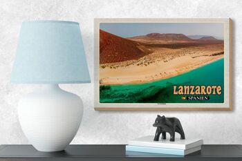Panneau en bois voyage 18x12 cm Lanzarote Espagne décoration île de La Graciosa 3