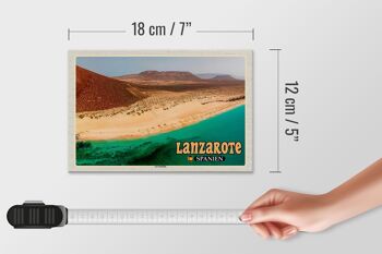 Panneau en bois voyage 18x12 cm Lanzarote Espagne décoration île de La Graciosa 4