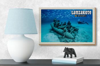 Panneau en bois voyage 18x12 cm Lanzarote Espagne Musée Atlantico 3