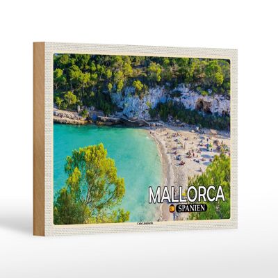 Cartel de madera viaje 18x12 cm Mallorca España Cala Llombards Bahía