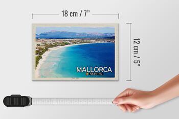 Panneau en bois voyage 18x12 cm Majorque Espagne Plage Playa de Alcúdia 4