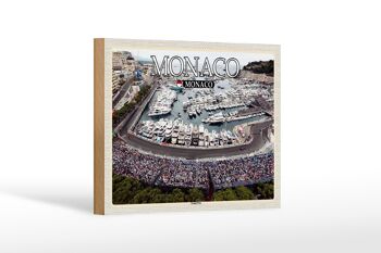 Panneau en bois voyage 18x12 cm Monaco Course du Grand Prix de Monaco 1