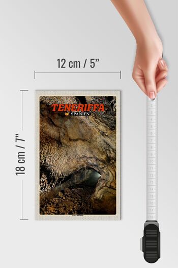 Panneau en bois voyage 12x18 cm Tenerife Espagne Grotte Cueva del Viento 4