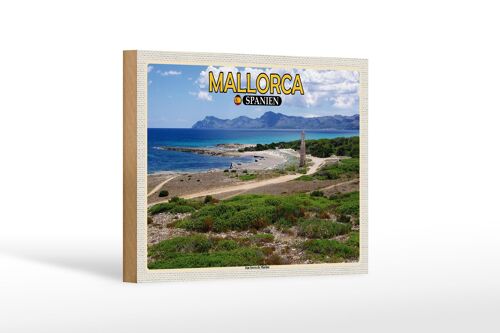 Holzschild Reise 18x12 cm Mallorca Spanien Son Serra de Marina Meer