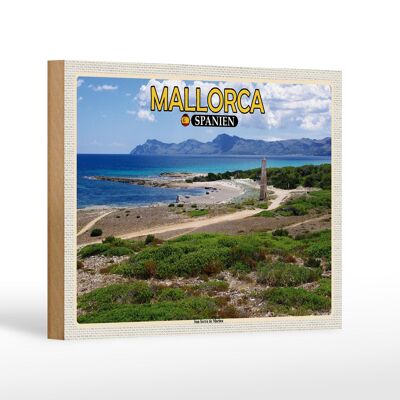 Cartel de madera viaje 18x12 cm Mallorca España Son Serra de Marina Mar
