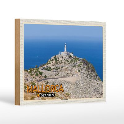 Cartel de madera viaje 18x12 cm Mallorca España Cap Península de Formentor