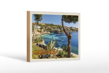Panneau en bois voyage 18x12 cm Majorque Espagne plage mer vacances ville 1