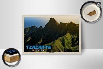 Panneau en bois voyage 18x12 cm Tenerife Espagne décoration montagnes Anaga 2
