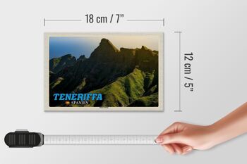 Panneau en bois voyage 18x12 cm Tenerife Espagne décoration montagnes Anaga 4