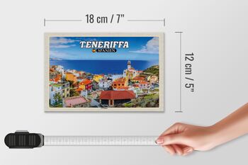 Panneau en bois voyage 18x12 cm Tenerife Espagne La Laguna ville maritime 4