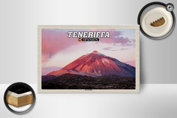 Panneau en bois voyage 18x12 cm Tenerife Espagne Décoration de montagne Pico del Teide 2