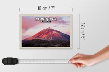 Panneau en bois voyage 18x12 cm Tenerife Espagne Décoration de montagne Pico del Teide 4