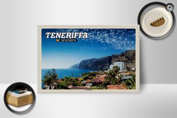 Panneau en bois voyage 18x12 cm Tenerife Espagne Falaises de Los Gigantes 2