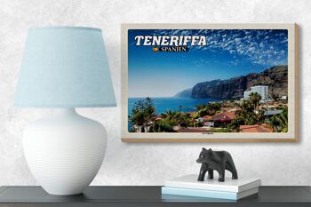 Panneau en bois voyage 18x12 cm Tenerife Espagne Falaises de Los Gigantes 3