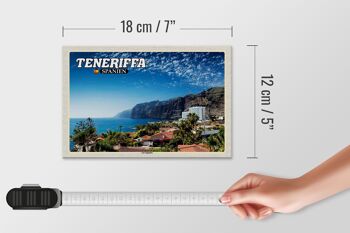 Panneau en bois voyage 18x12 cm Tenerife Espagne Falaises de Los Gigantes 4