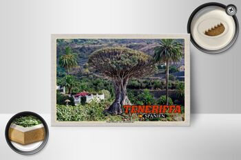 Panneau en bois voyage 18x12 cm Tenerife Drago Milenario-millénaire 2