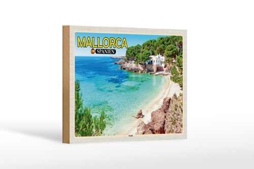 Holzschild Reise 18x12 cm Mallorca Spanien Strand Meer Urlaub