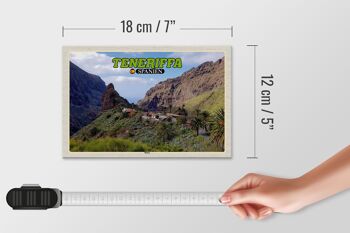 Panneau en bois voyage 18x12 cm Tenerife Espagne Masca montagne village montagnes 4