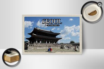 Panneau en bois Voyage 18x12 cm Séoul Corée du Sud Décoration du Palais Gyeongbokgung 2