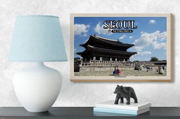 Panneau en bois Voyage 18x12 cm Séoul Corée du Sud Décoration du Palais Gyeongbokgung 3