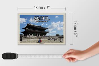 Panneau en bois Voyage 18x12 cm Séoul Corée du Sud Décoration du Palais Gyeongbokgung 4