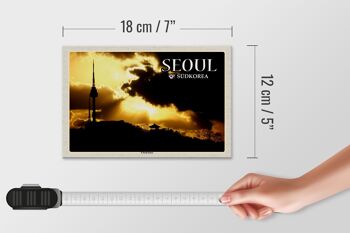Panneau en bois voyage 18x12 cm Séoul Corée du Sud N Séoul Tour tour de télévision 4