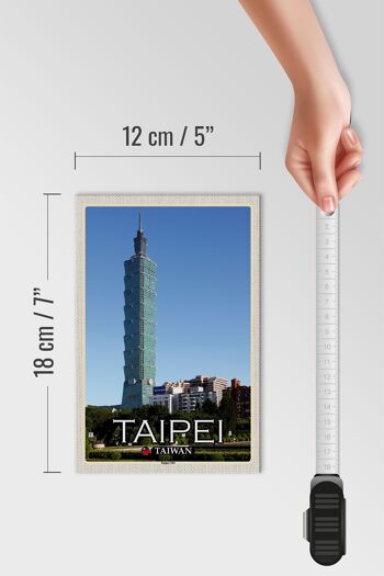 Panneau en bois voyage 12x18 cm Taipei Taiwan Taipei 101 gratte-ciel 4