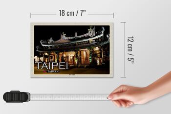 Panneau en bois voyage 18x12 cm décoration du temple Taipei Taiwan Baoan 4