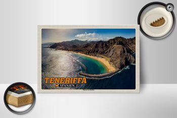 Panneau en bois voyage 18x12 cm Tenerife Espagne Playa de Las Teresitas 2