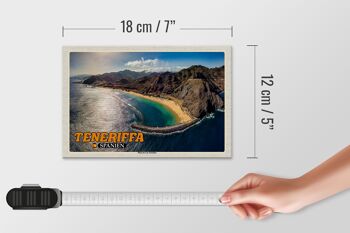Panneau en bois voyage 18x12 cm Tenerife Espagne Playa de Las Teresitas 4