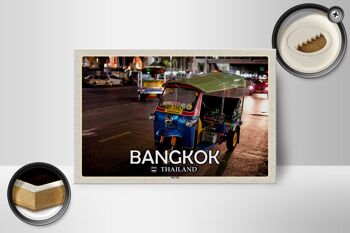 Panneau en bois voyage 18x12 cm Bangkok Thaïlande Tuk Tuk cadeau 2