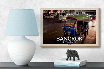 Panneau en bois voyage 18x12 cm Bangkok Thaïlande Tuk Tuk cadeau 3